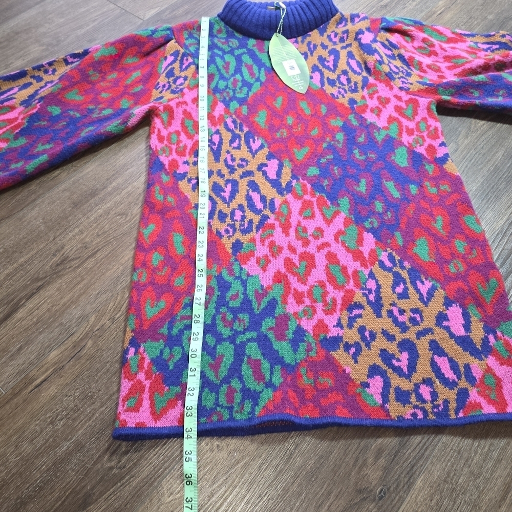 Farm Rio Mixed Leopard Pop Sweaterdress Multi Size L NWT - Picture 11 of 15